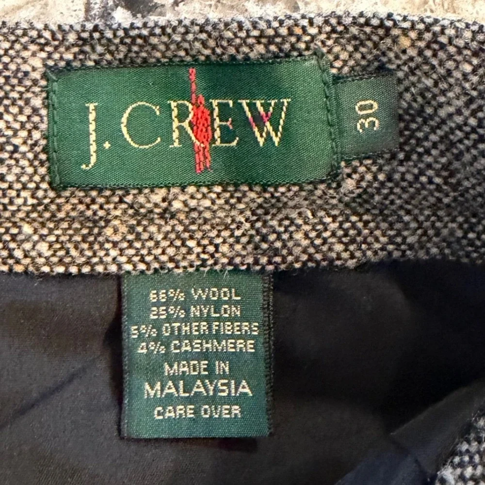 J. CREW Oarsman Vintage Donegal Tweed Wool Cashmere Pants 30X30 Flat Front